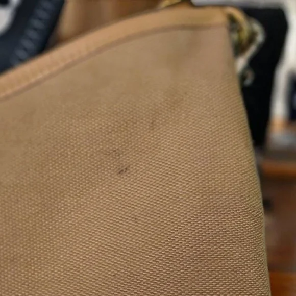 Coach Brown Leather and Tan Canvas Hobo Bag with Signature Crossbody Strap - Picture 4 of 12